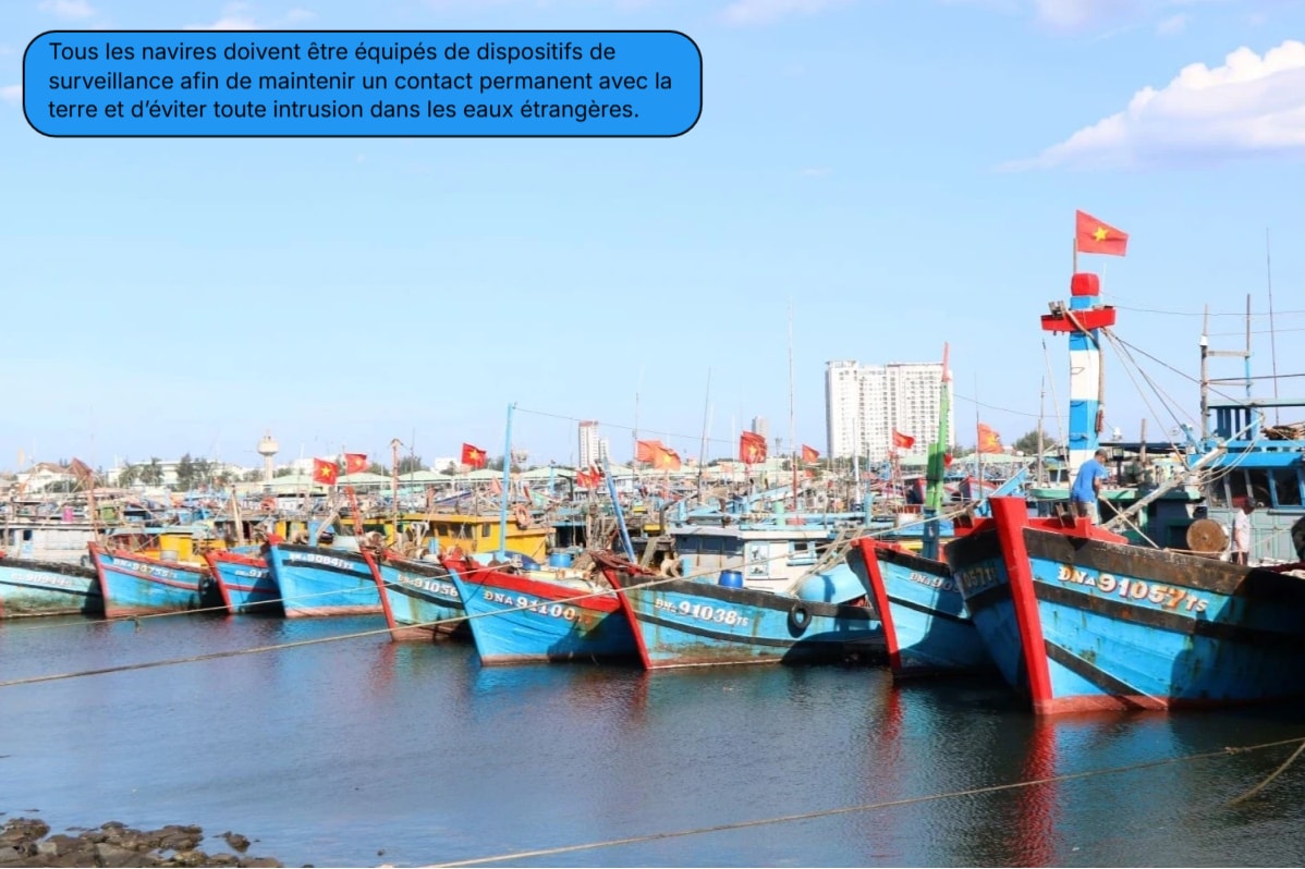 Tous les navires doivent être équipés de dispositifs de surveillance afin de maintenir un contact permanent avec la terre et d’éviter toute intrusion dans les eaux étrangères.